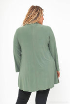 Plus Size Fluid Knut Cardigan med Spets