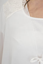 Plus Size Lång Spets Cardigan med Slips