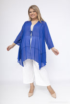 Plus Size Lång Vev Lace Cardigan med Båge