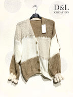 Söt patchwork cardigan i stora storlekar