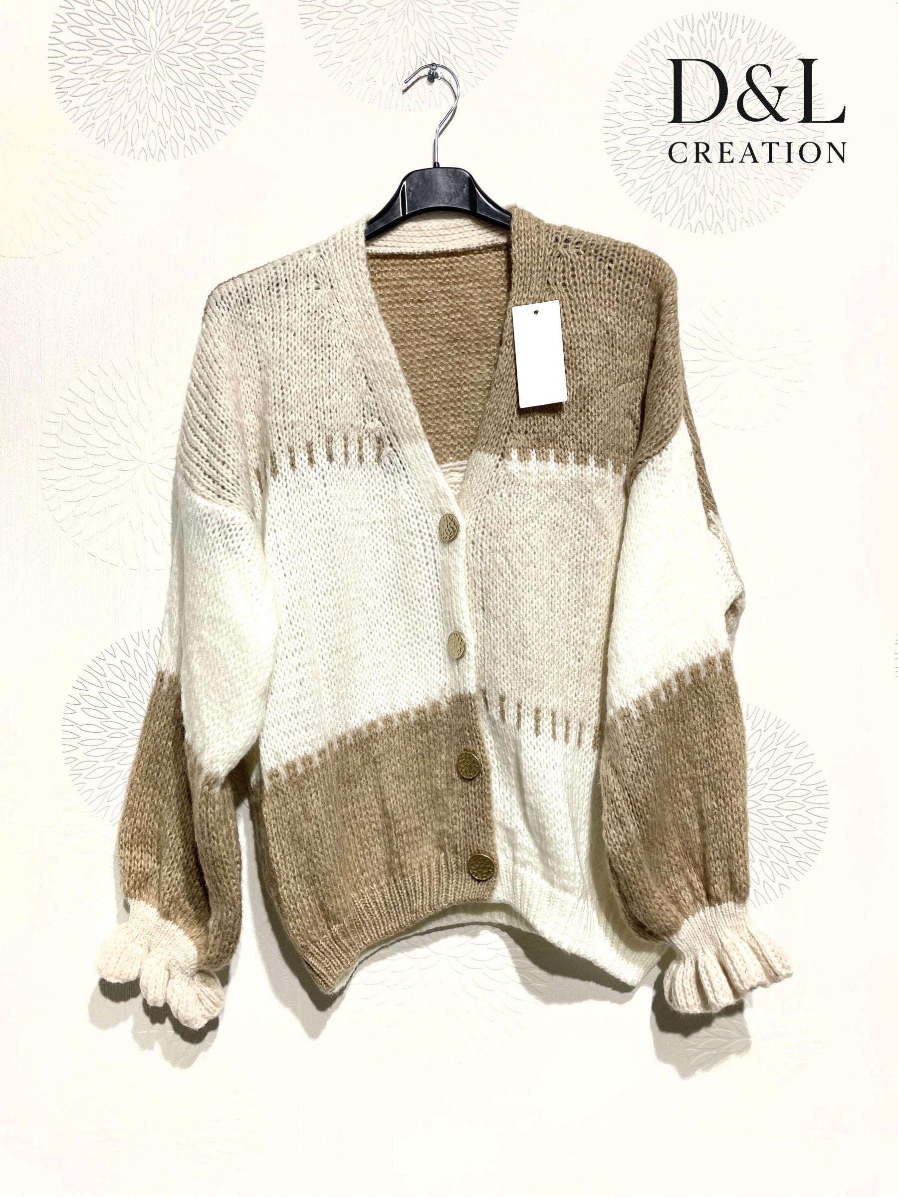 Söt patchwork cardigan i stora storlekar