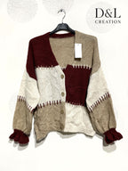 Cute patchwork cardigan sizes 8 to 22 i Stora Storlekar