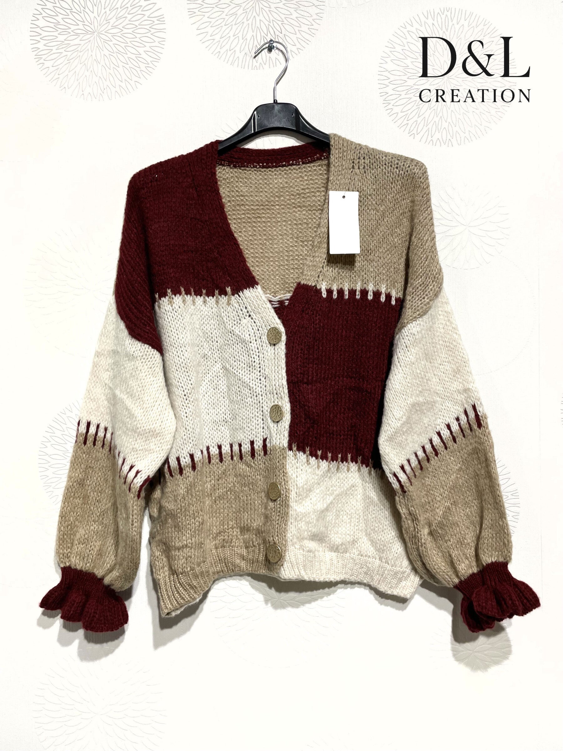 Cute patchwork cardigan sizes 8 to 22 i Stora Storlekar