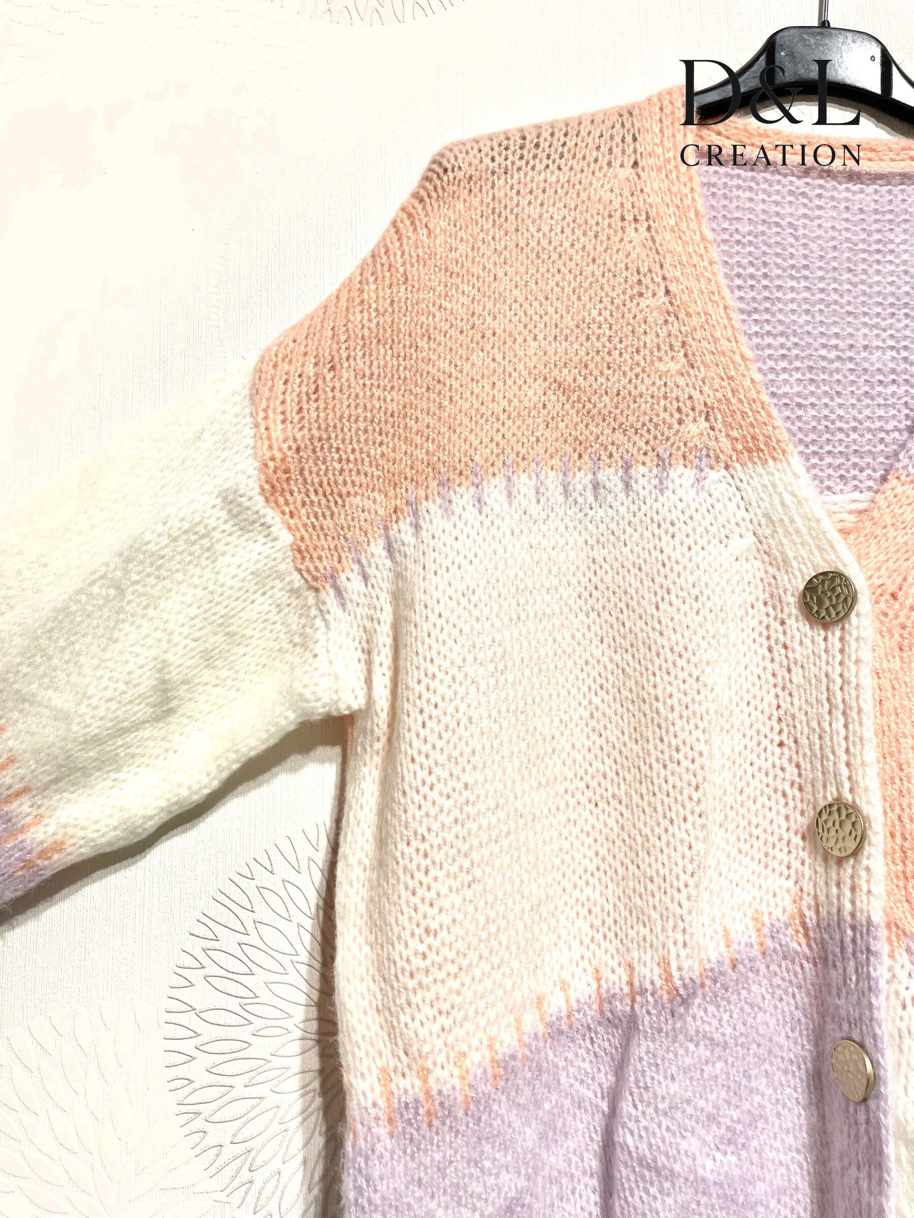 Söt patchwork cardigan i stora storlekar