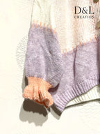 Söt patchwork cardigan i stora storlekar