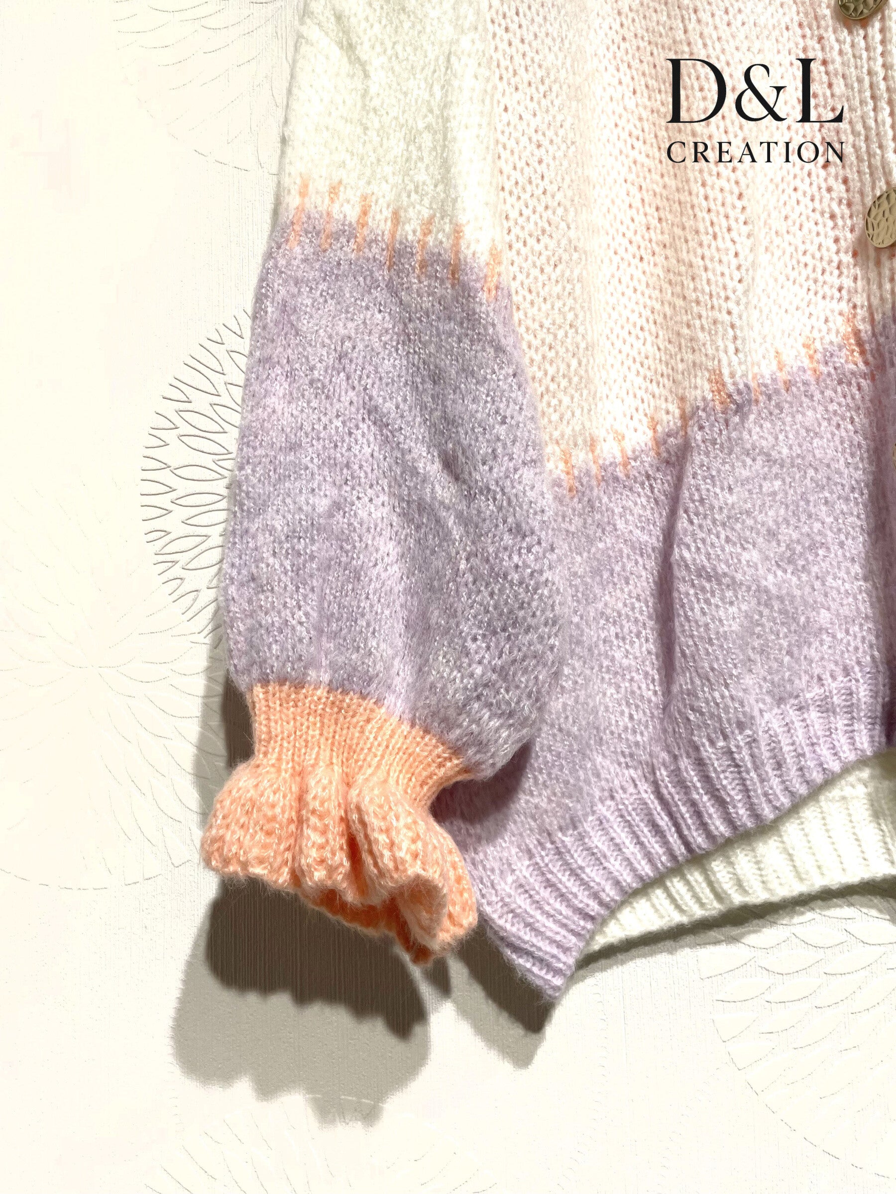 Söt patchwork cardigan i stora storlekar