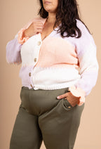 Söt patchwork cardigan i storlekar 8 till 22