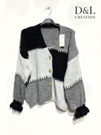 Cute patchwork cardigan sizes 8 to 22 i Stora Storlekar