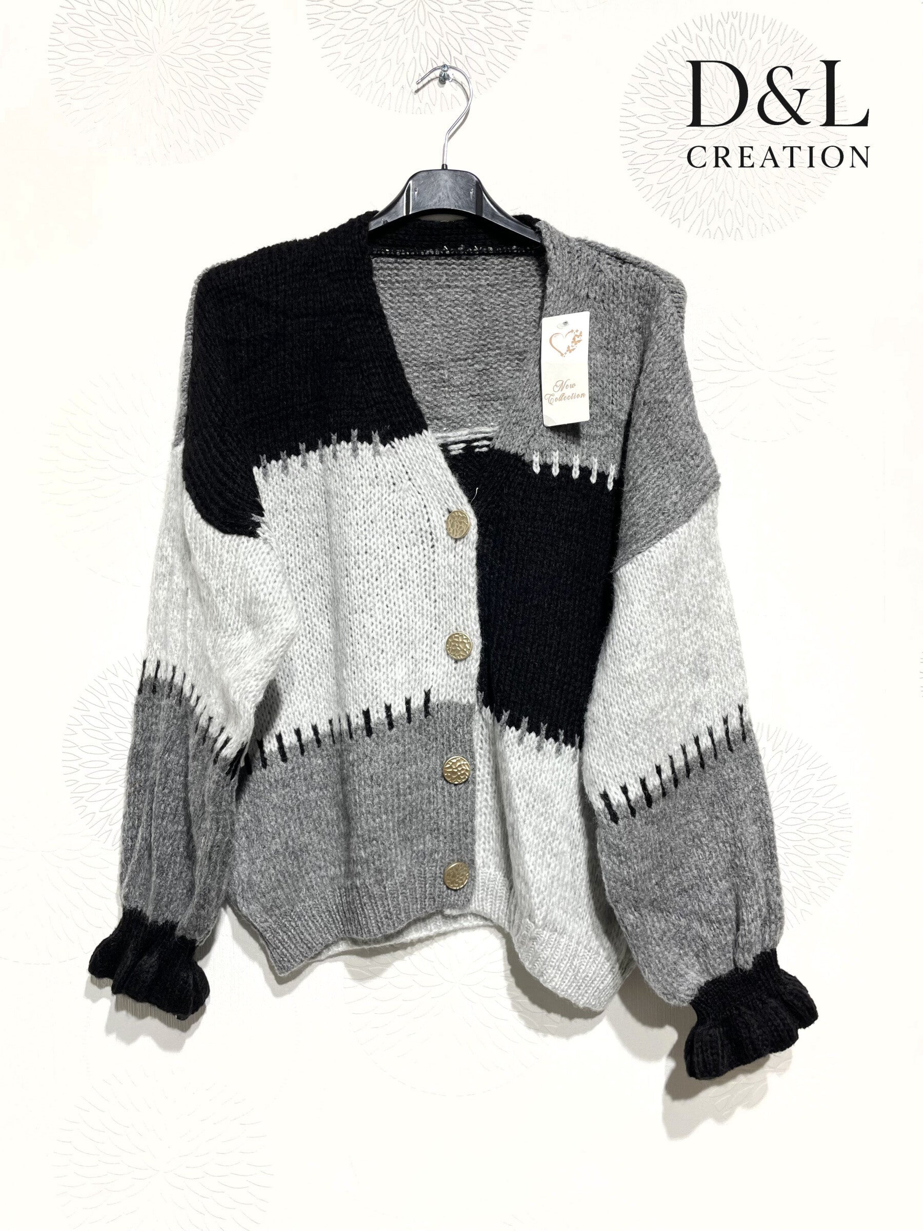 Cute patchwork cardigan sizes 8 to 22 i Stora Storlekar