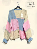 Cute patchwork cardigan sizes 8 to 22 i Stora Storlekar