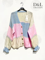Cute patchwork cardigan sizes 8 to 22 i Stor Storlek