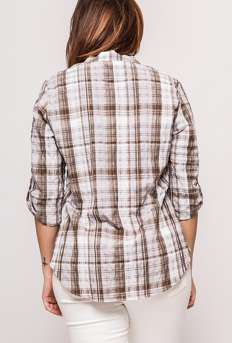 Plus Size Check Shirt i Bomullsmix