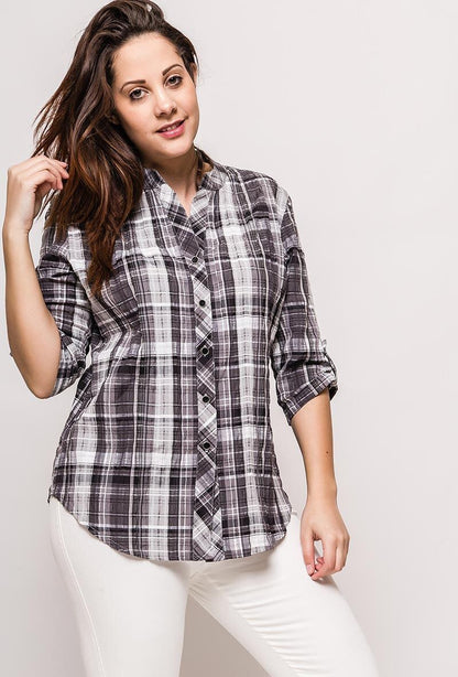 Plus Size Check shirt in cotton mix