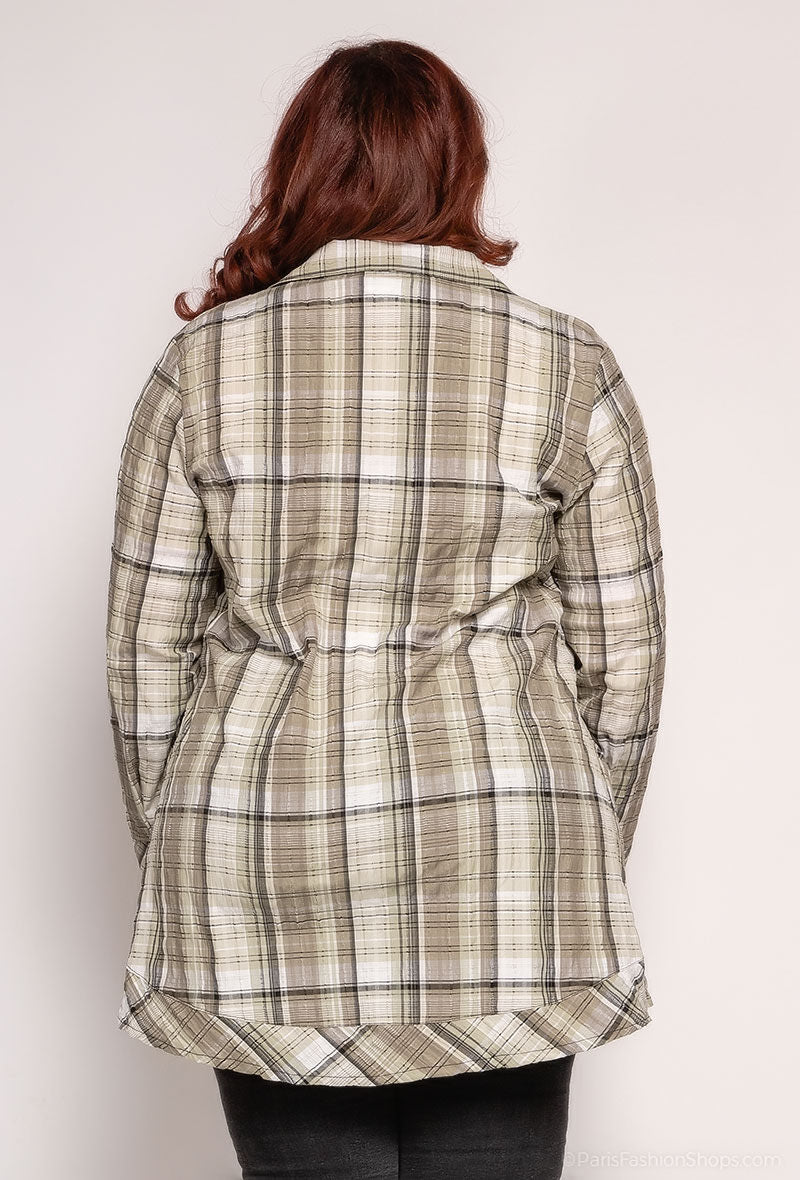 Plus Size Rutig Skjorta