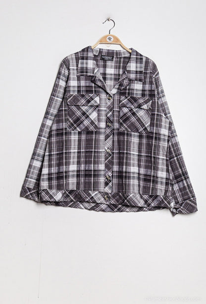 Plus Size Rutig Skjorta