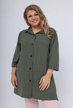 Plus Size Striped shirt with 3/4 sleeves