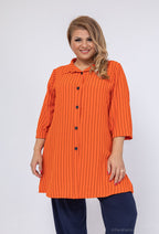 Plus Size Striped shirt with 3/4 sleeves