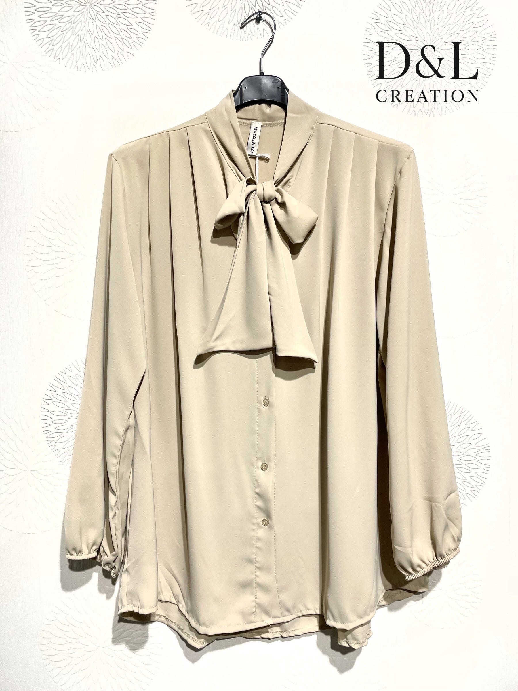 Supermjukt tjockt satinblus med puffärmar i storlekar 38 till 50+