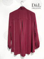 Supermjukt tjockt satinblus med puffärmar i storlekar 38 till 50+