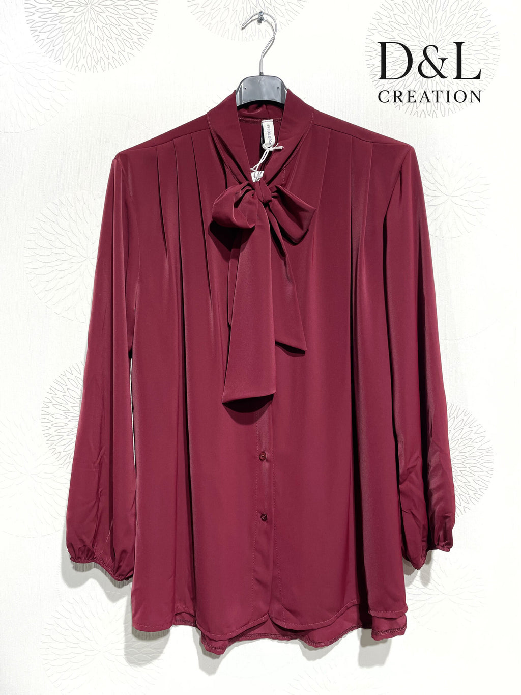 Super soft thick satin blouse shirt with puff sleeves Sizes 38 to 50+ i Stor Storlek