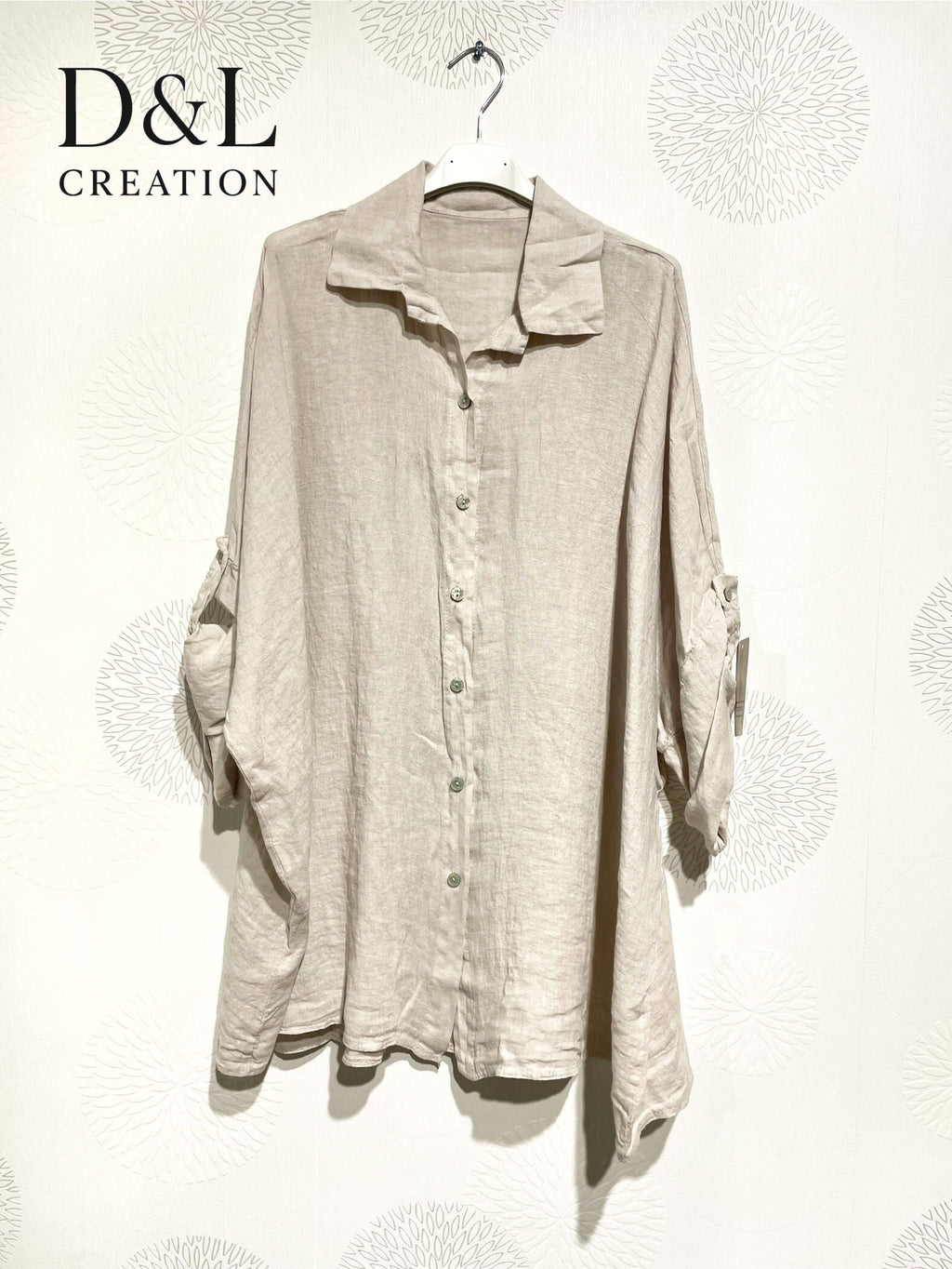 Plus Size United Linen buttoned shirt T40 at T58