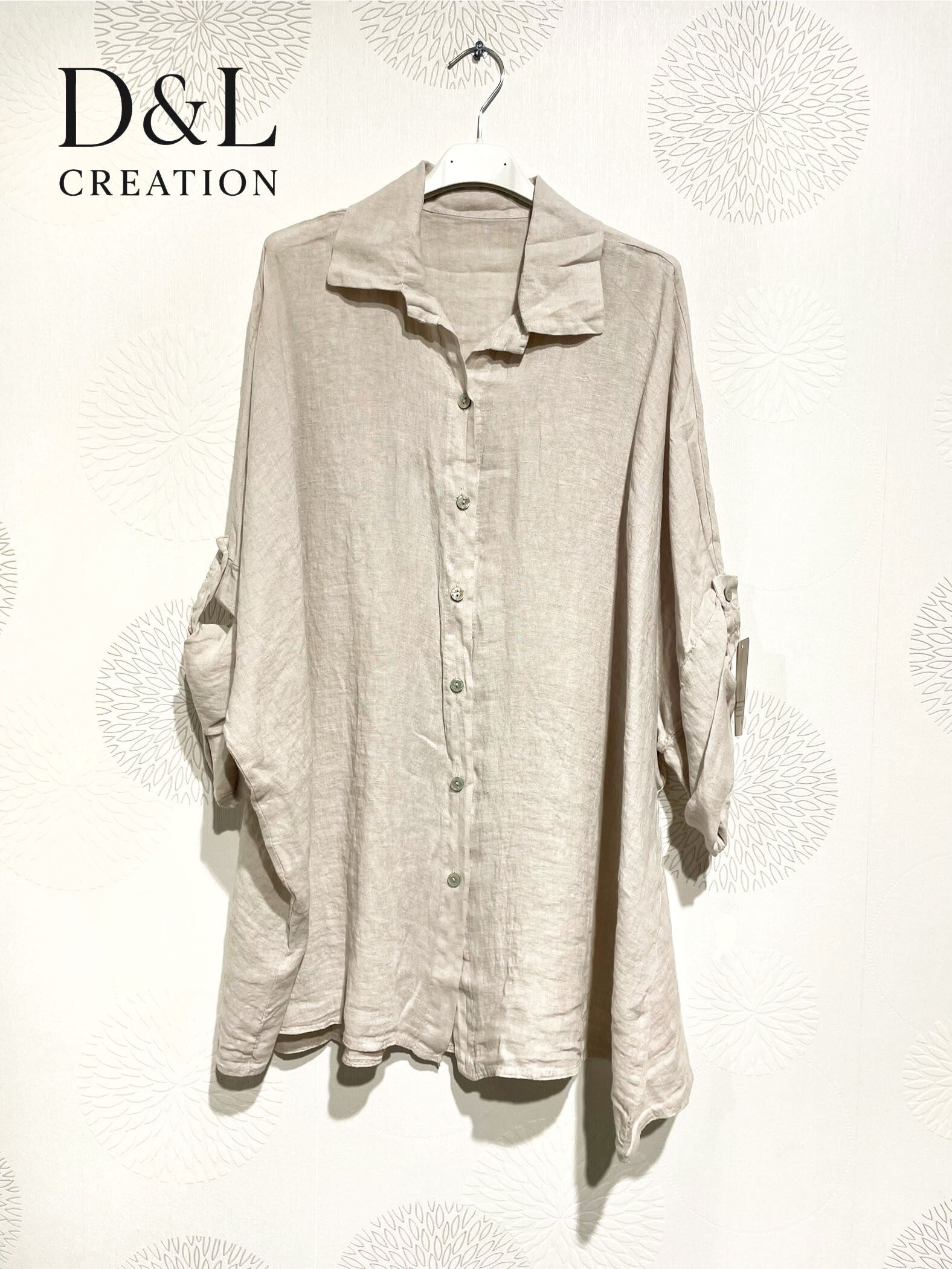 Plus Size United Linen buttoned shirt T40 at T58