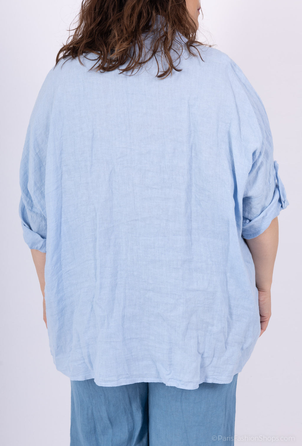 Plus Size United Linen Buttoned Shirt T40-T58