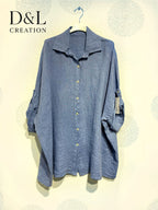 Plus Size United Linen buttoned shirt T40 at T58