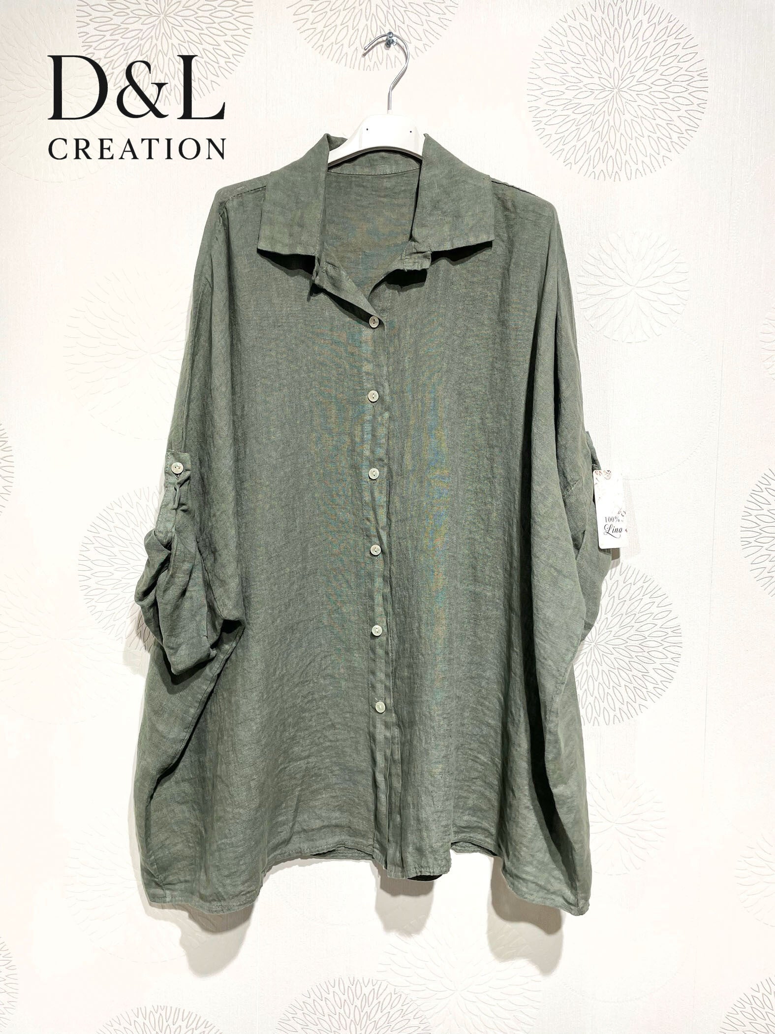 Plus Size United Linen buttoned shirt T40 at T58