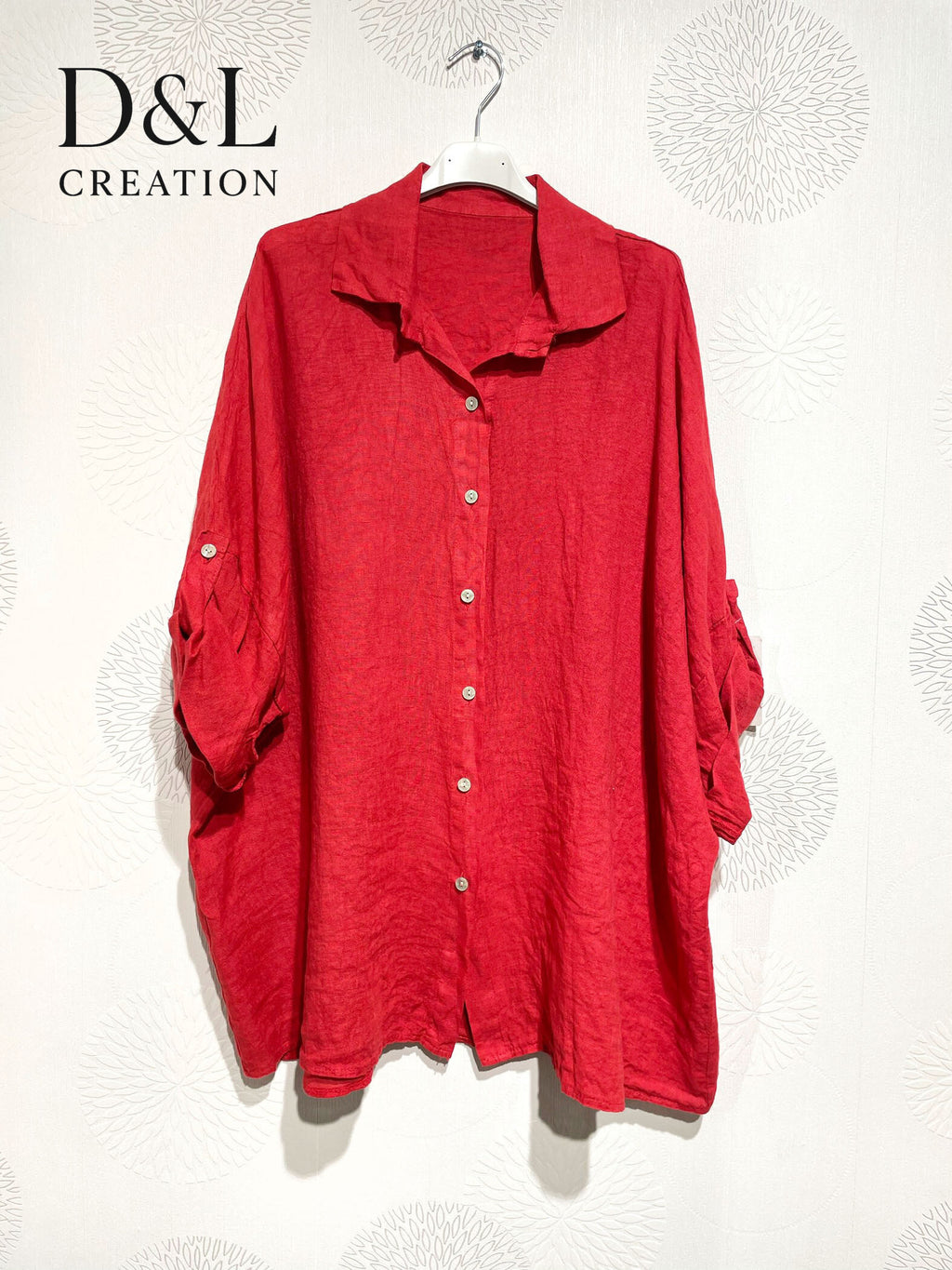 Plus Size United Linen Buttoned Shirt T40-T58