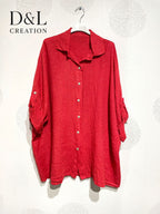 Plus Size United Linen Buttoned Shirt T40-T58