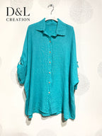 Plus Size United Linen buttoned shirt T40 at T58