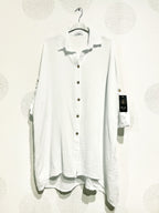 Plus Size Large size buttoned shirt in double cotton gauze T40 to T58