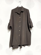 Plus Size Large size buttoned shirt in double cotton gauze T40 to T58