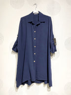 Plus Size Large size buttoned shirt in double cotton gauze T40 to T58