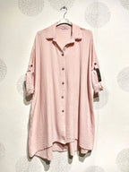 Plus Size Large size buttoned shirt in double cotton gauze T40 to T58