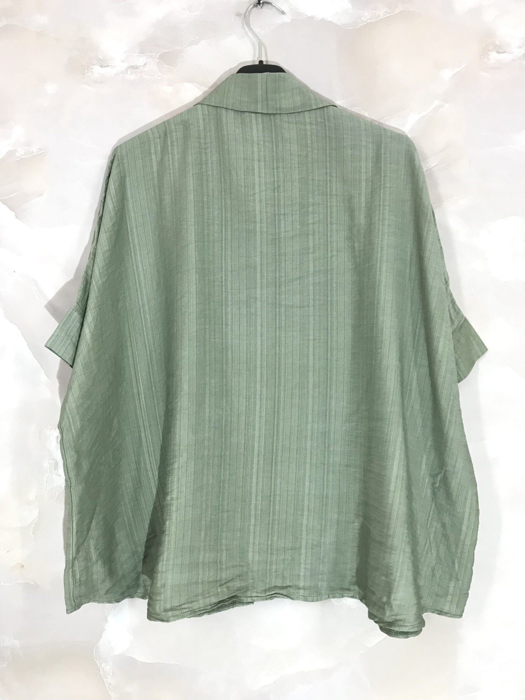 Plus Size Kortärmad Texturerad Skjorta T38-T54+