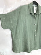 Plus Size Kortärmad Texturerad Skjorta T38-T54+