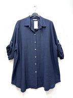 Viscose Crepe Skjorta i Plus Size
