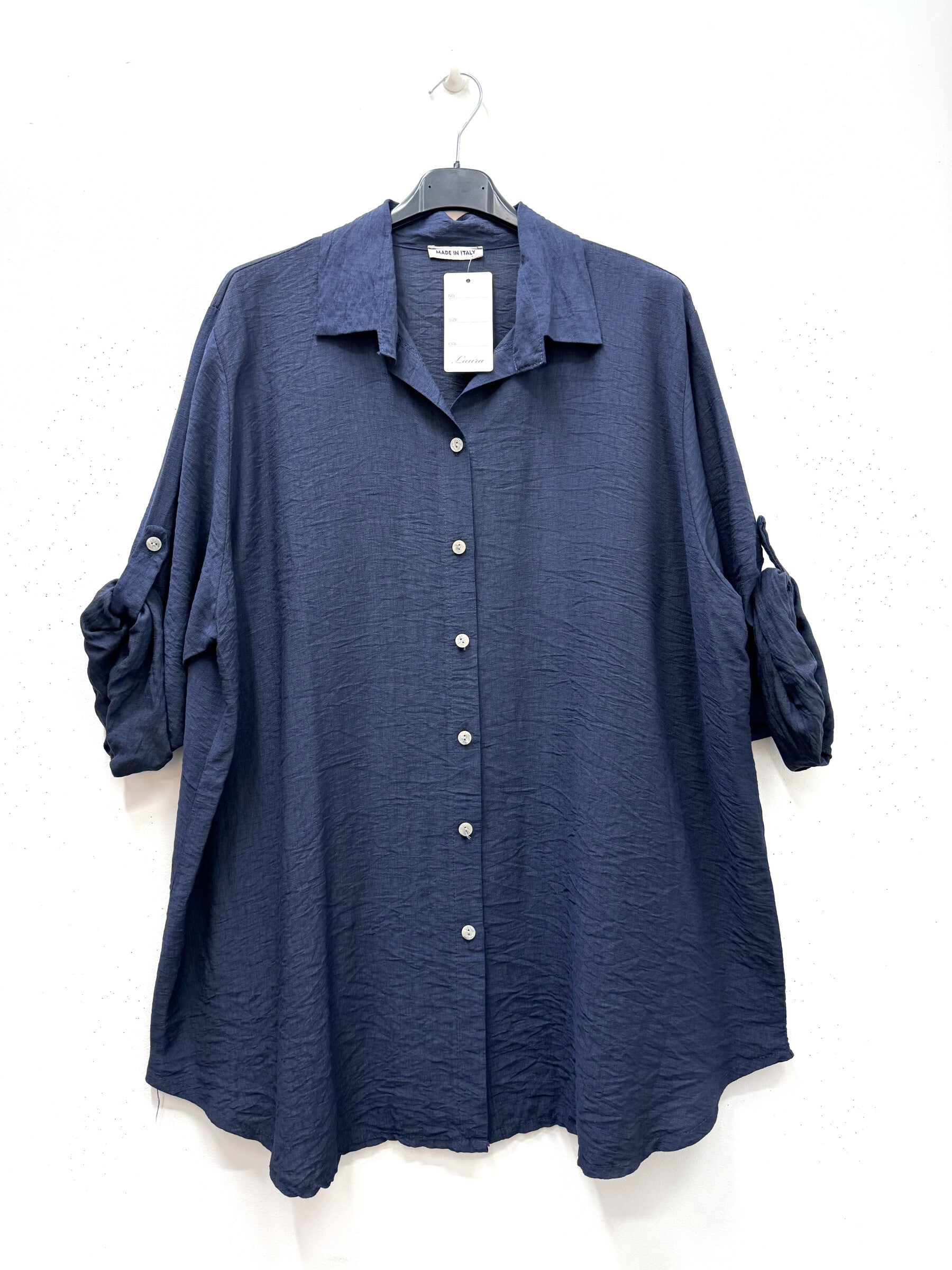 Viscose Crepe Skjorta i Plus Size