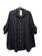 Viscose Crepe Skjorta i Plus Size