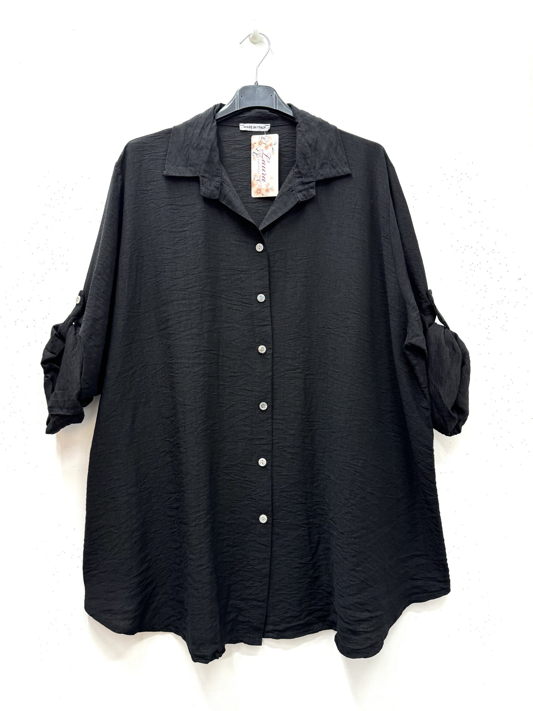 Viscose Crepe Skjorta i Plus Size
