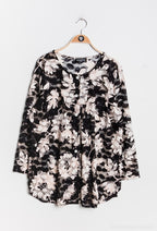 Blommig Plus Size Spets Topp