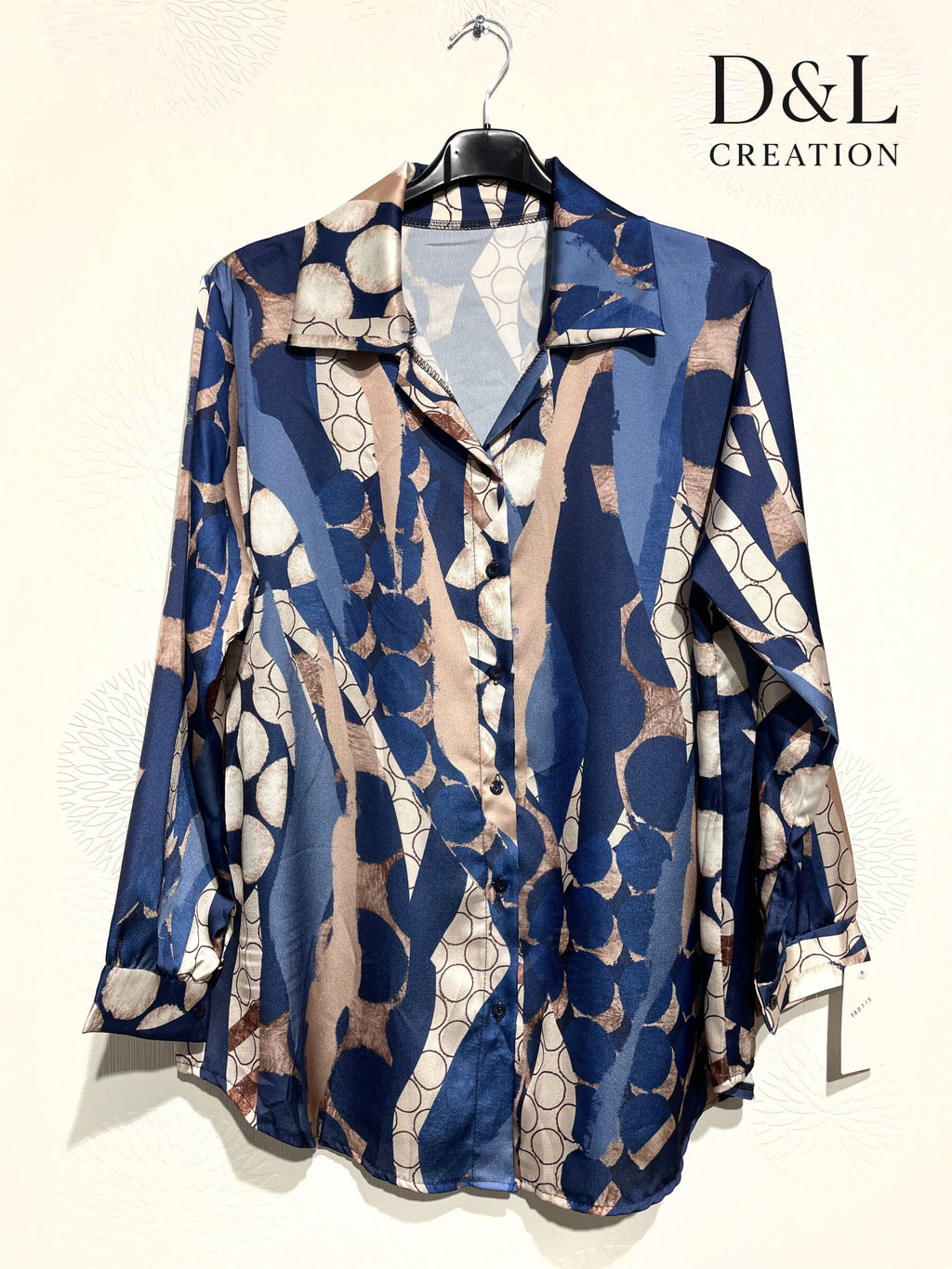 Printed satin shirt sizes 38 to 48 i Plus Size