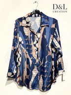 Printed satin shirt sizes 38 to 48 i Plus Size