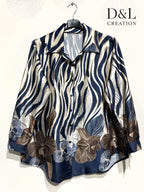 Printed satin shirt sizes 38 to 48 i Plus Size