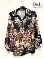 Printed satin shirt sizes 38 to 48 i Plus Size