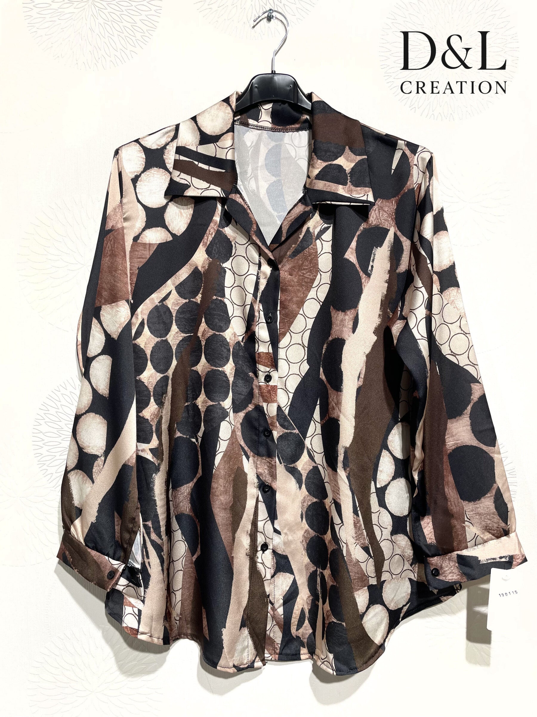 Printed satin shirt sizes 38 to 48 i Plus Size