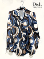 Printed satin shirt sizes 38 to 48 i Plus Size