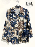 Printed satin shirt sizes 38 to 48 i Plus Size